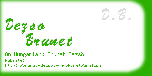 dezso brunet business card