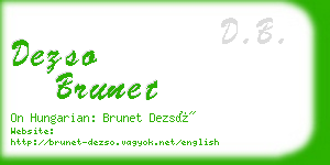 dezso brunet business card